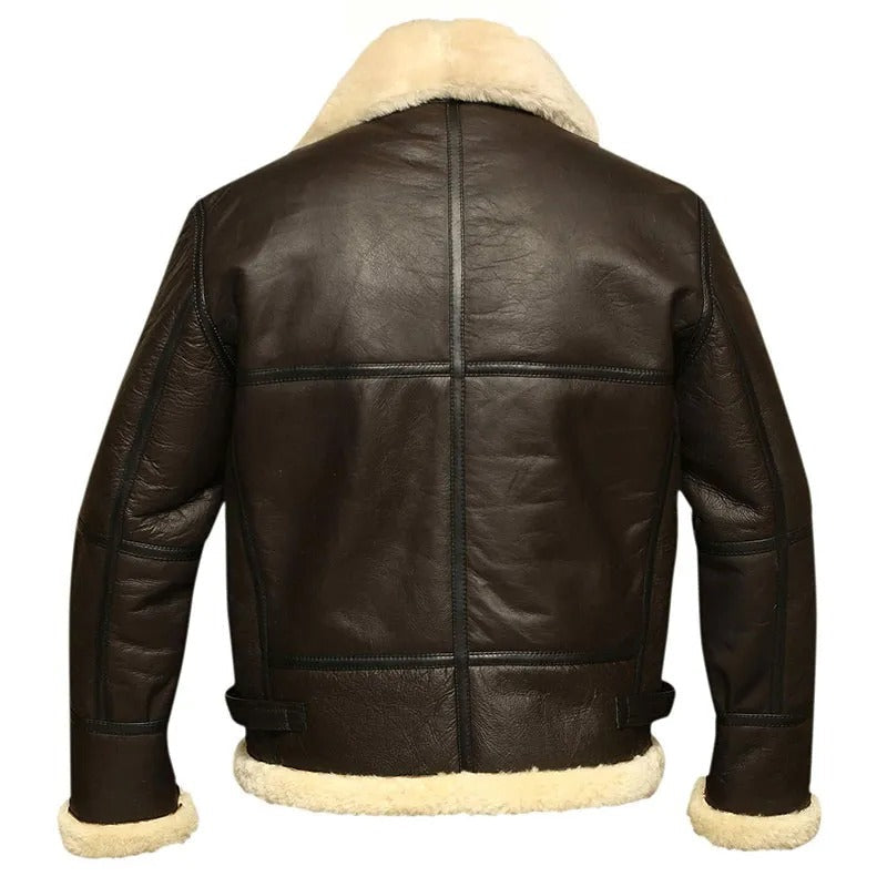 Faux-Sheepskin Leather Jacket