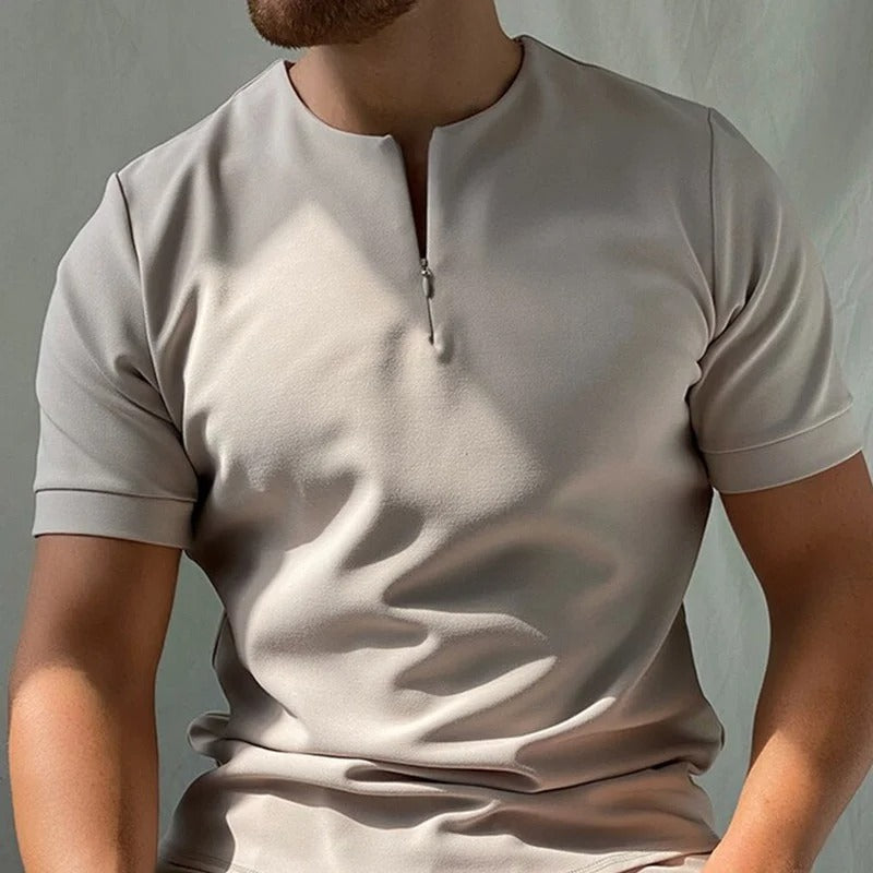 Half-Zip Casual T-Shirt